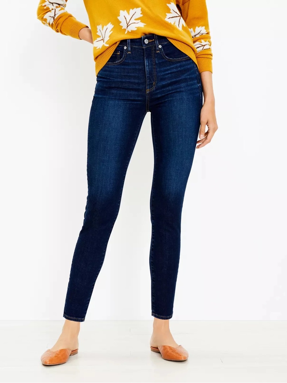 Loft Dark Wash The Jegging Cotton Stretch Denim Jeans